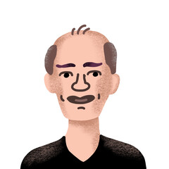 hand drawn profile picture portrait of imaginary person PNG image with transparent background