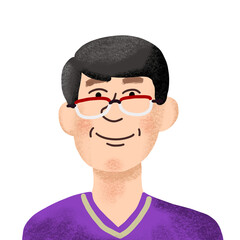 hand drawn profile picture portrait of imaginary person PNG image with transparent background