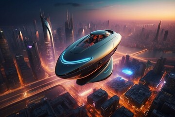 Neon Horizons: Futuristic Urban Thrills with Futuristic Vehicles