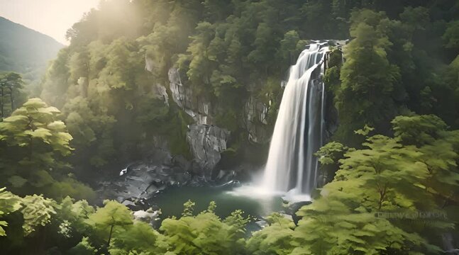 Tranquil Waters: Animated Waterfall Meditation Video for Spiritual Serenity