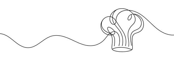 Obraz premium one line drawing of chef's hat isolated. Vector illustration