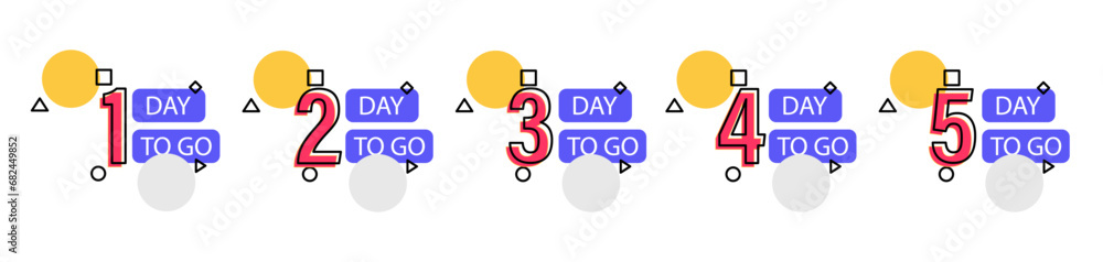 Poster days left badges and stickers. number of days left. countdown left days banner. count down vector ba