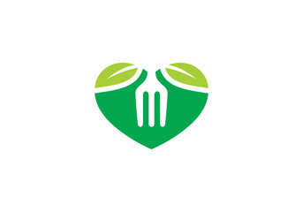 fork and spoon logo design. icon symbol for love health restaurant food	
