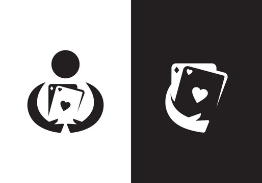 simple poker logo design, design for club casino betting gambling symbol vector template