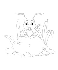 Ant coloring page for kids