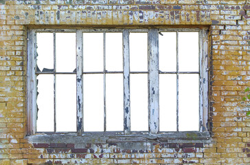 Fensterrahmen, Fenster ohne Glas, hier mit weißen Hintergrund zum selber befüllen.
