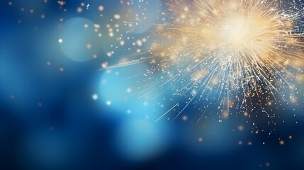 Obraz premium The dynamic sparkle of a firework in the night sky, capturing the essence of a festive moment with a burst of golden light.
