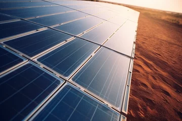Rolgordijnen Solar electric panels in the desert. © serperm73