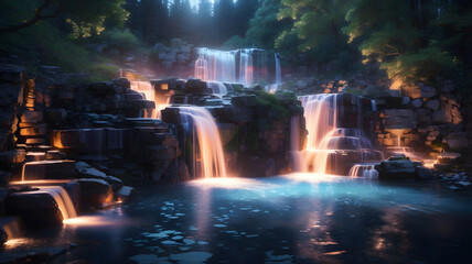 Beautiful Waterfalls in Forest
