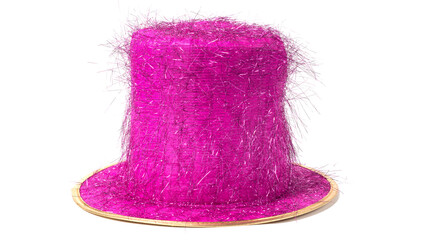 Party carnival cylinder hat isolated on white background.