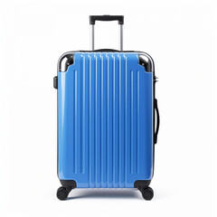 Blue suitcase. Isolated on white background illustration.
