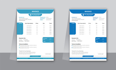 Obraz premium Business invoice form template. Invoicing quotes, design templates.