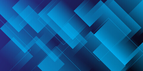 Colorful transparent square abstract background design. Modern abstract blue background design with layers of transparent material in square shapes in random geometric pattern