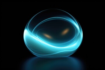 A blue ball with a black background
