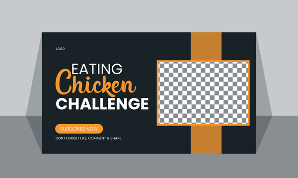 food vlogger youtube thumbnail template design.