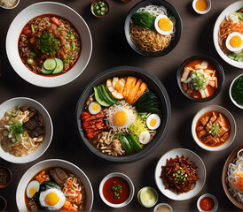 Korean Culinary Harmony: A Palette of Flavorful Delights. generative AI