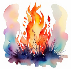 Ogień ognisko ilustracja - obrazy, fototapety, plakaty