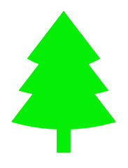 Green christmas tree on a white background