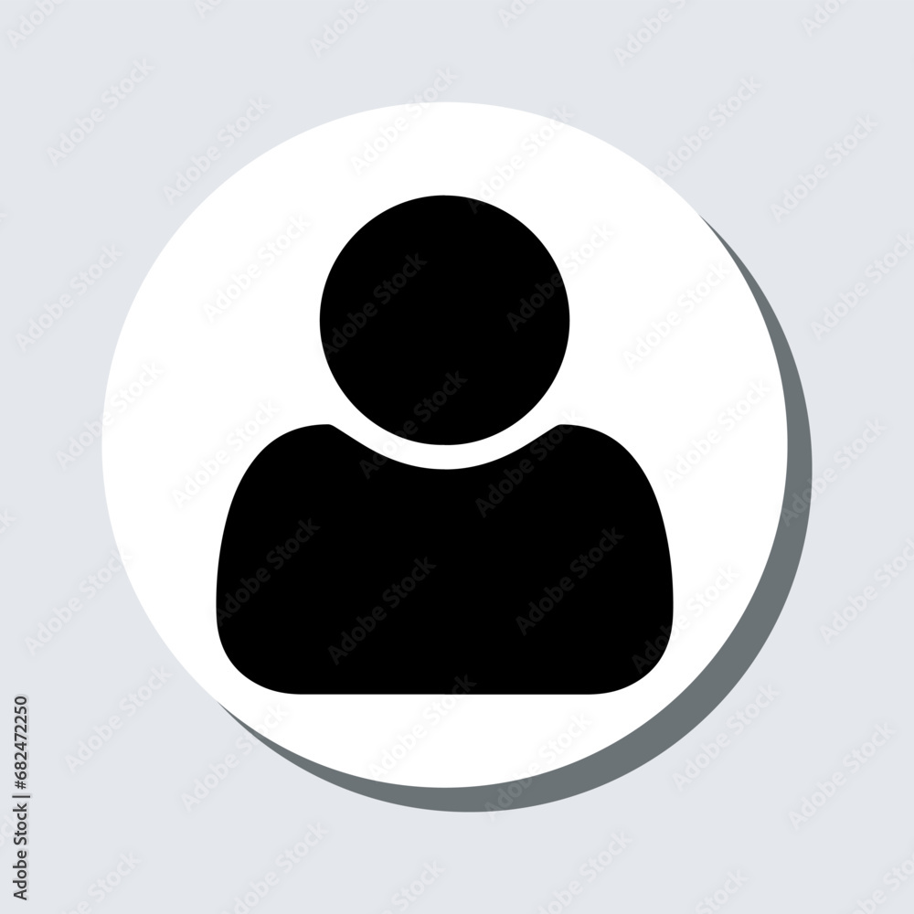 Poster User icon vector. Profile sign symbol in trendy flat style. Profile vector icon illustration in circle isolated on gray background