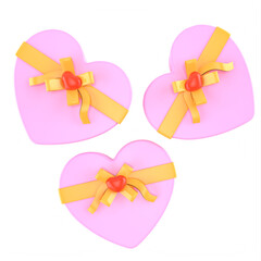 3d wedding set pink color and realistic render