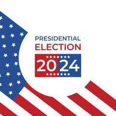Fototapeta na wymiar Presidential election in USA on 2024 banner design. Vector illustration