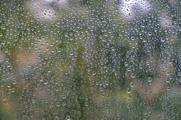 the concept of loneliness, melancholy, reflection. Raindrops on the window