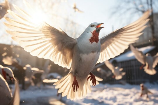 Winter Birds in Flight - Generative AI