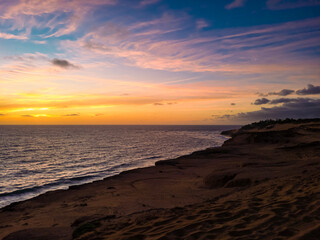 sunrise, beach, a summer day, hot day, tropical climate, colorful sky, Pipa beach