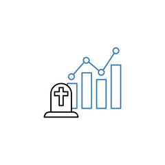 Death rate decline concept line icon. Simple element illustration. Death rate decline concept outline symbol design.