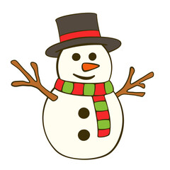 Snowman. Cartoon. Vector illustration	
