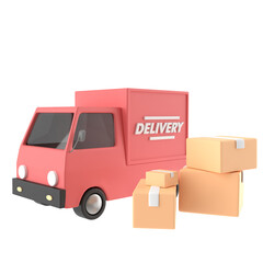3d shopping cart package box and goods delivery car
