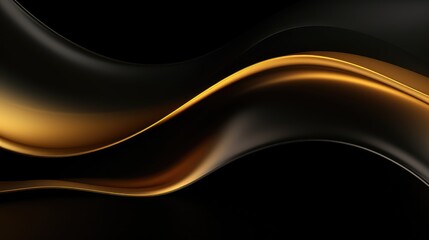 Fototapeta premium 3D black and gold smooth wave background
