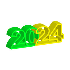 2024 happy new year 3d vector illustration eps