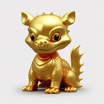 generated illustration 3d cartoon chinese new year zodiac dragon isolated white
