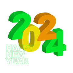 2024 happy new year 3d vector illustration eps