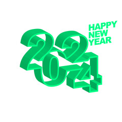 2024 happy new year 3d vector illustration eps