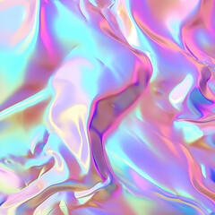 Naklejka premium Holographic foil blurred abstract background for trendy design. Holographic sparkly cover with soft pastel colors.