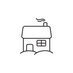 Outline christmas house icon.christmas house illustration. Symbol for web and mobile
