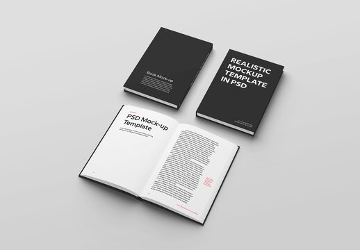 Book Mockup with Cover and Spread