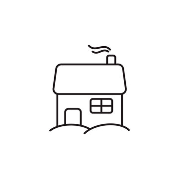 recommend clip art: Outline christmas house icon.christmas house illustration. Symbol for web and mobile
