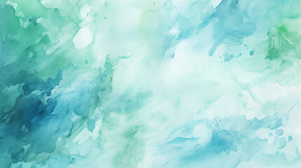 Abstract light green-blue watercolor background in April style