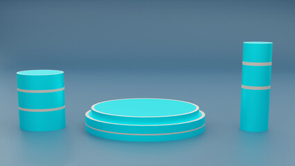 light blue prodium product display with light effect