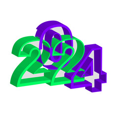 2024 happy new year 3d vector illustration eps