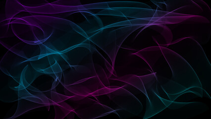 Dark abstract background with a glowing abstract waves, abstract background.