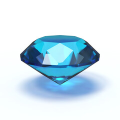 aquamarine, blue gemstone, jewel, on white background - 682484254
