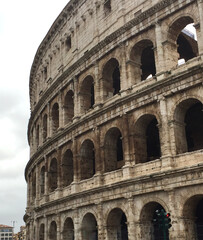 Fototapeta premium View of the coliseum a day. Close-up. Rome. Italy.