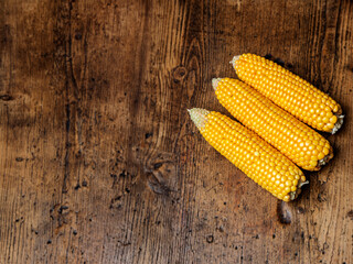 corn on a wooden table