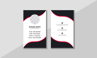Minimalistic modern and creative id card design template. Office employee Id card.