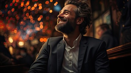 Optimistic Businessman Observing Stock Market Growth and Economic Revival for Business Potential
