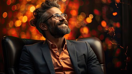 Optimistic Businessman Observing Stock Market Growth and Economic Revival for Business Potential
